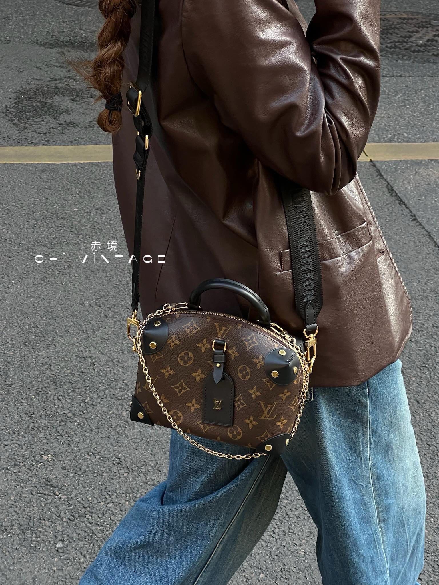95新 LouisVuitton/路易威登 3636 老花八角盒子斜挎芯片款
