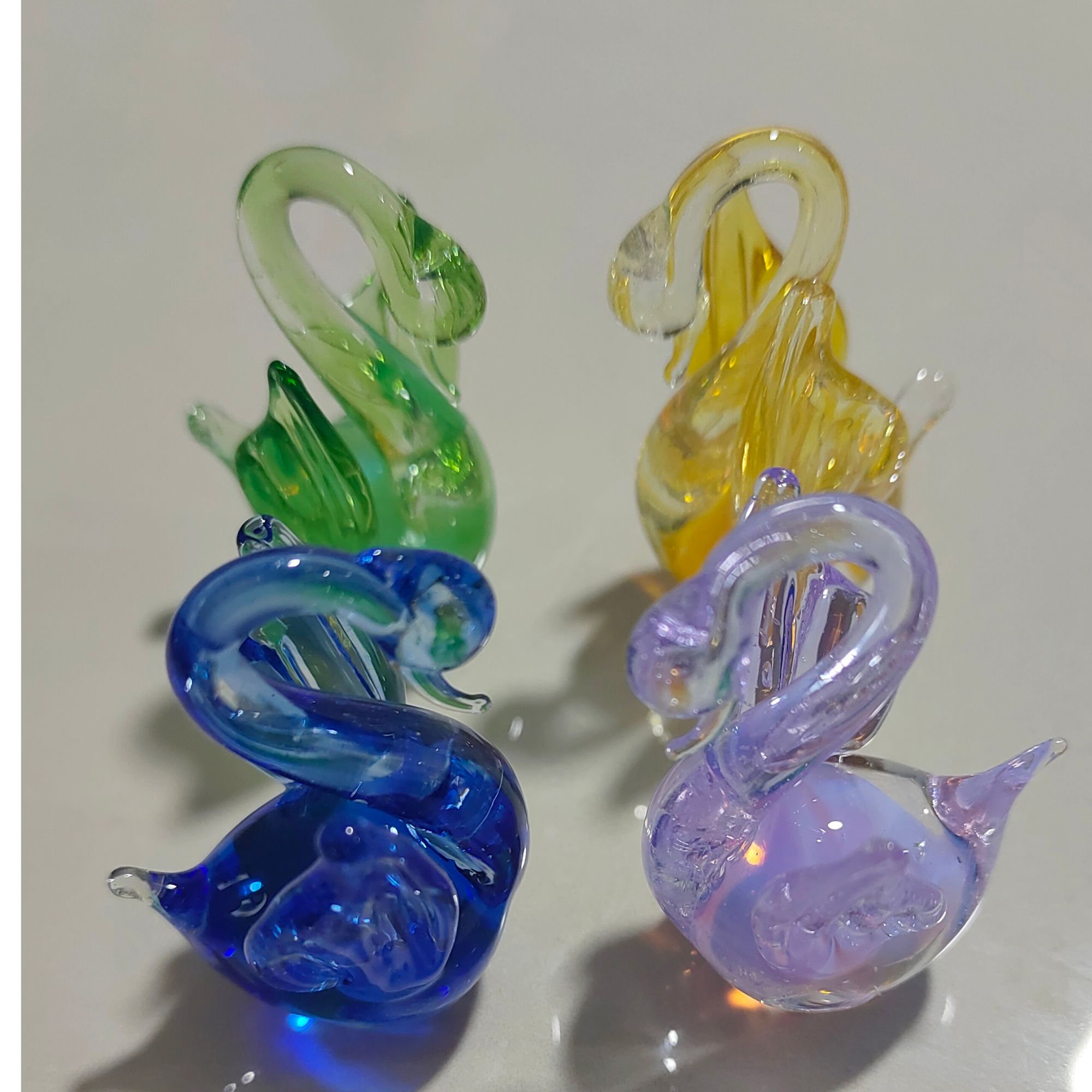 手工琉璃玻璃进口料工艺品天鹅摆件生日礼物日常送礼diy