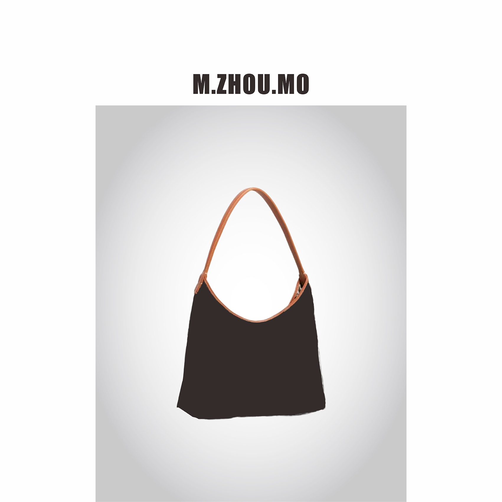 M.ZHOU.MO 【 迷你hobo 】 老花配皮腊线小hobo 单肩腋下女士包包