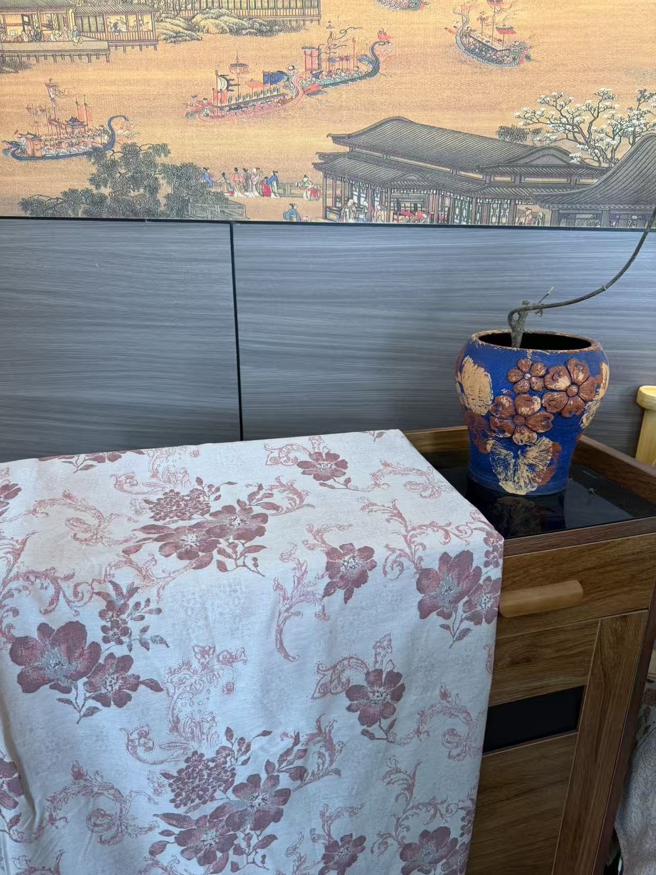 【DADONG·红绡花影】240*250麻轻奢多功能床单可机洗