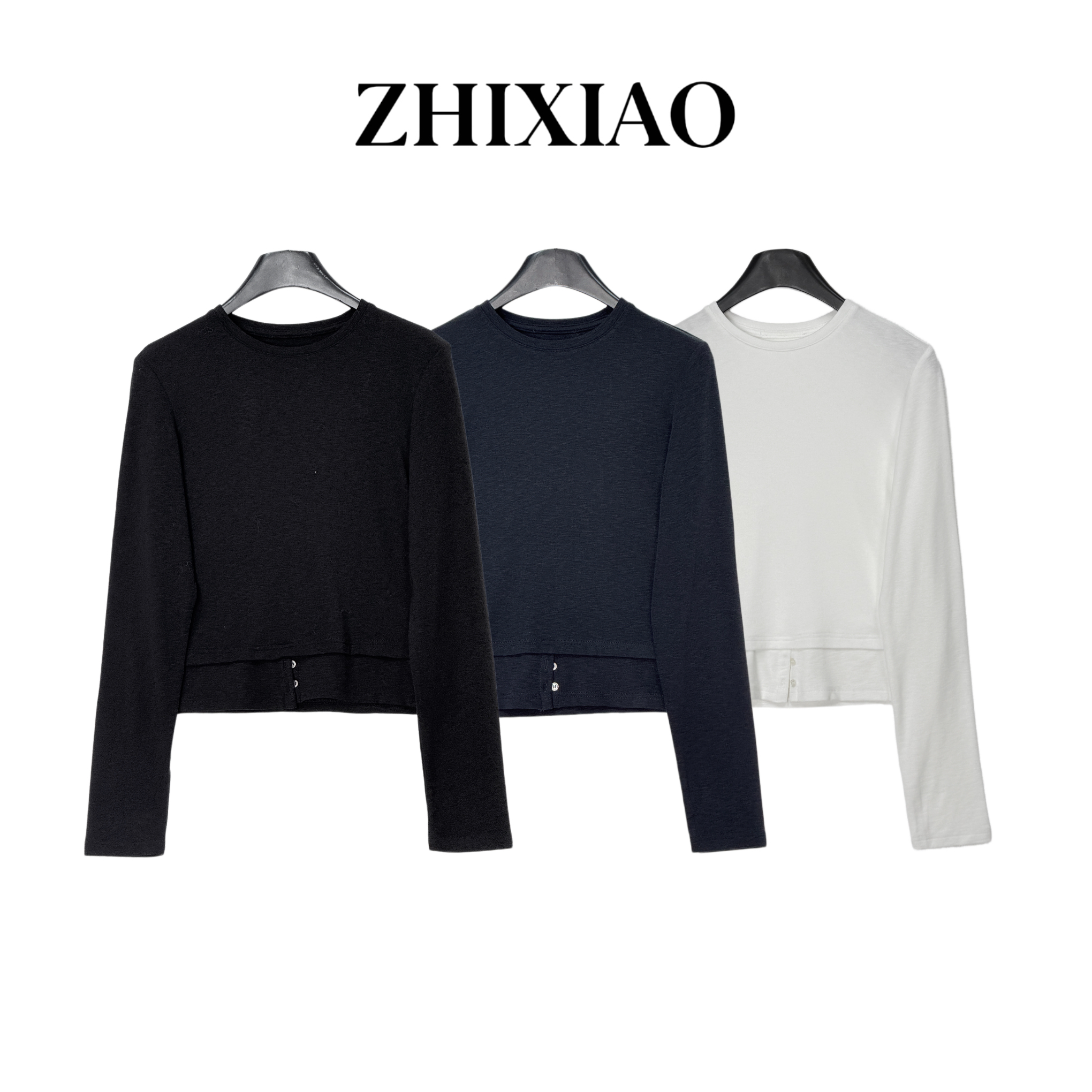 【ZHIXIAO】秋冬新款：磨毛长袖上衣66901