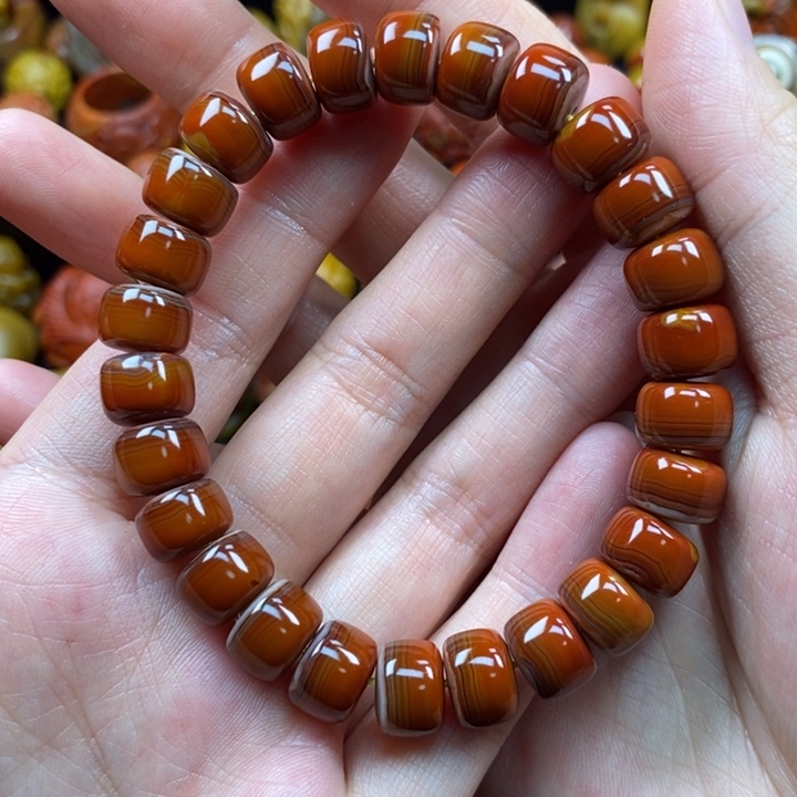 玛瑙/玉髓未镶嵌手串战国红手串