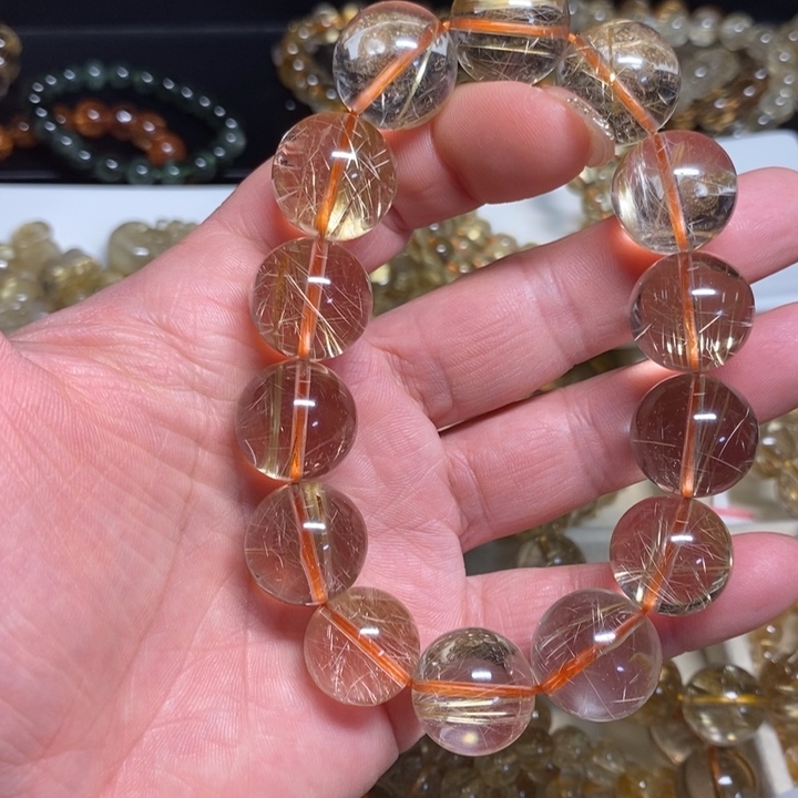 水晶手链未镶嵌天然发晶手链