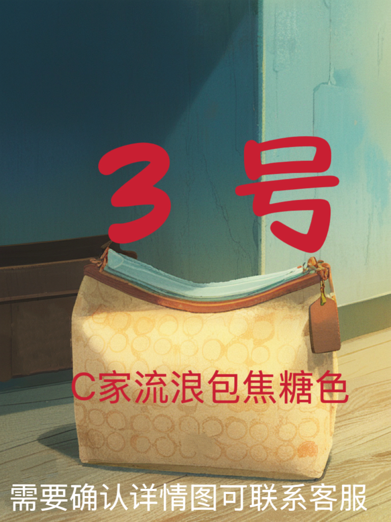 3号焦糖色印花单肩时髦小姨风流浪包