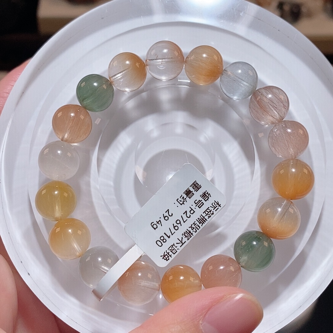 水晶手链未镶嵌F彩兔毛10.6