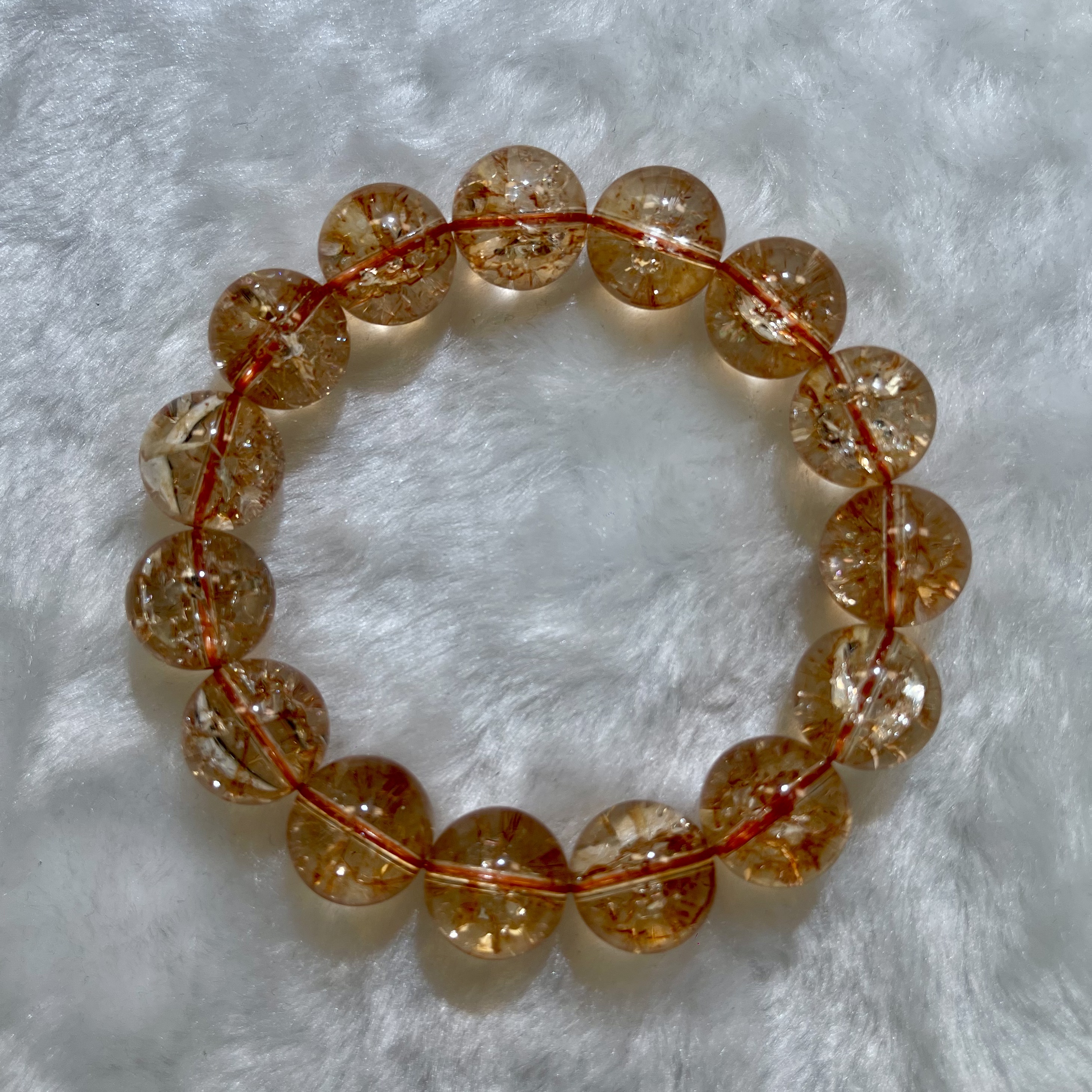 A37 天然水晶 金太阳手串 卡12