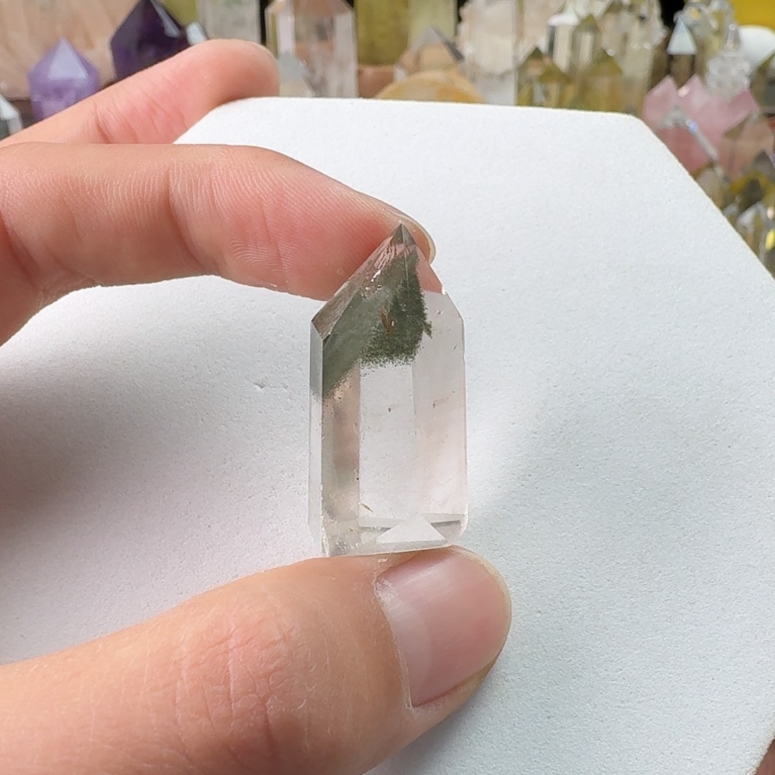 水晶未镶嵌珠宝半成品绿幽灵