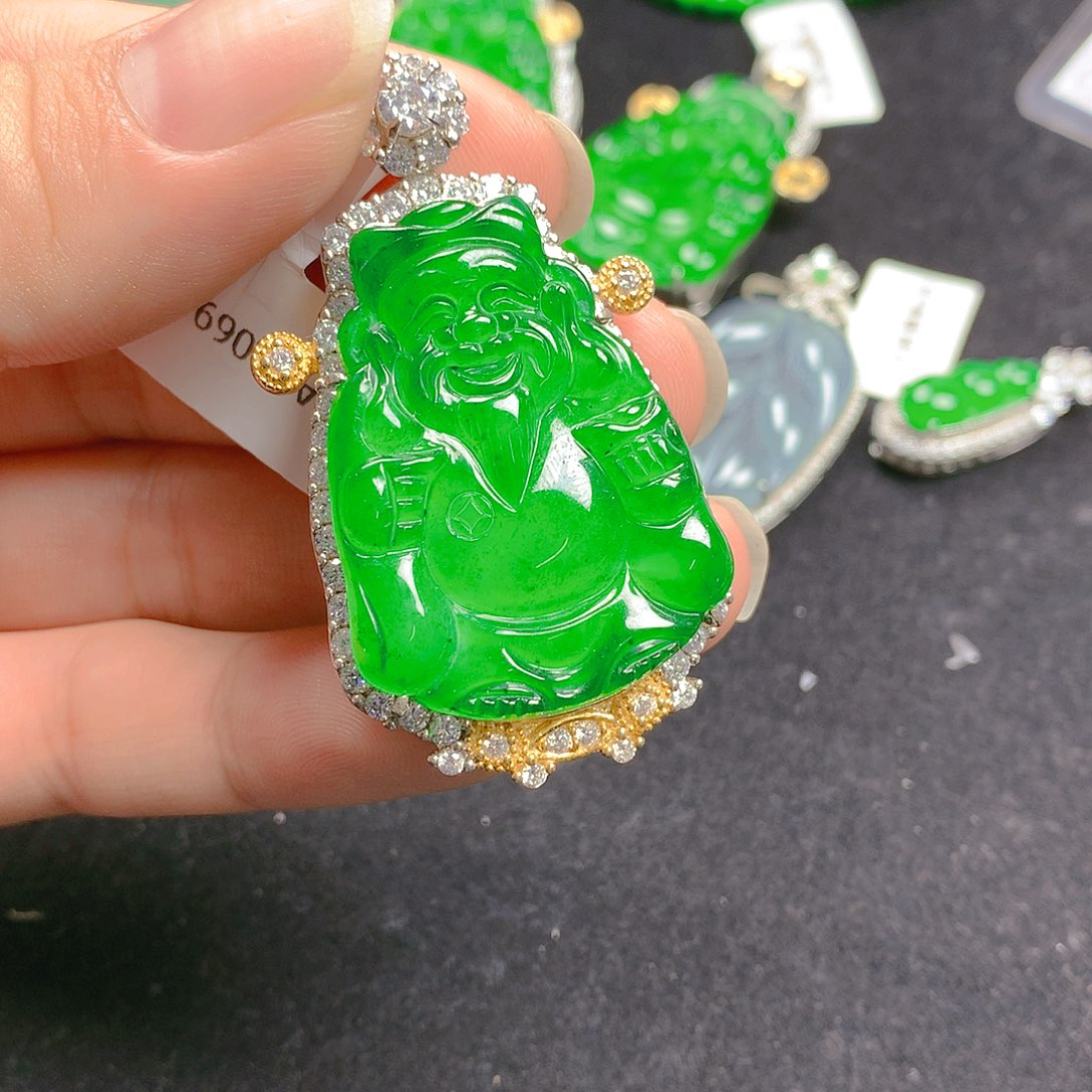 颈饰银S925镶嵌翡翠翡翠