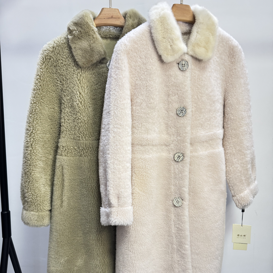 长款水貂绒毛呢中长款洋气中老年女装冬季外穿大衣休闲捡漏