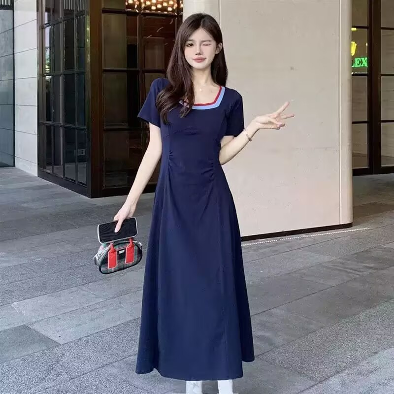 2025简约休闲撞色百搭舒适连衣裙