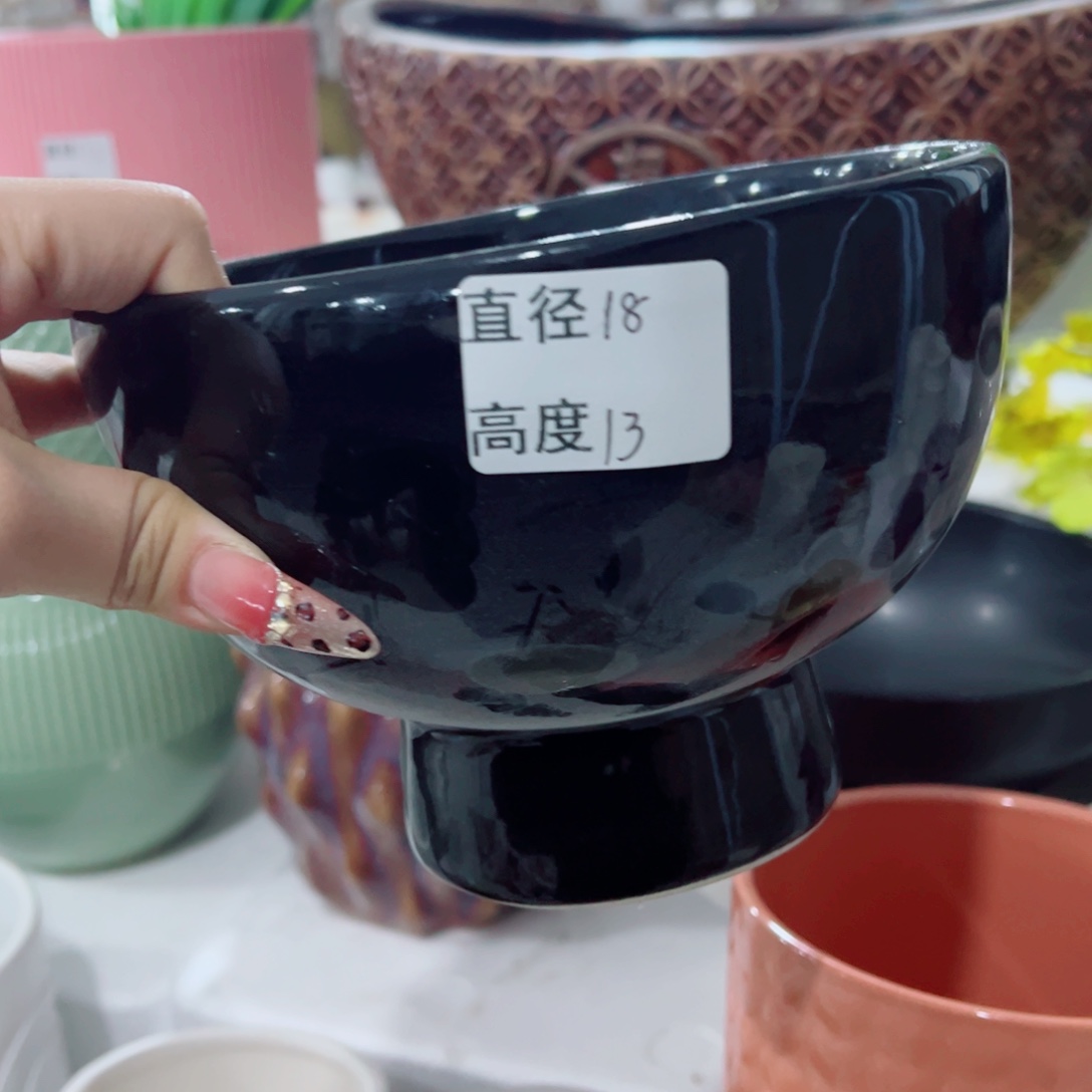 有孔，陶瓷花盆满10米包邮发货