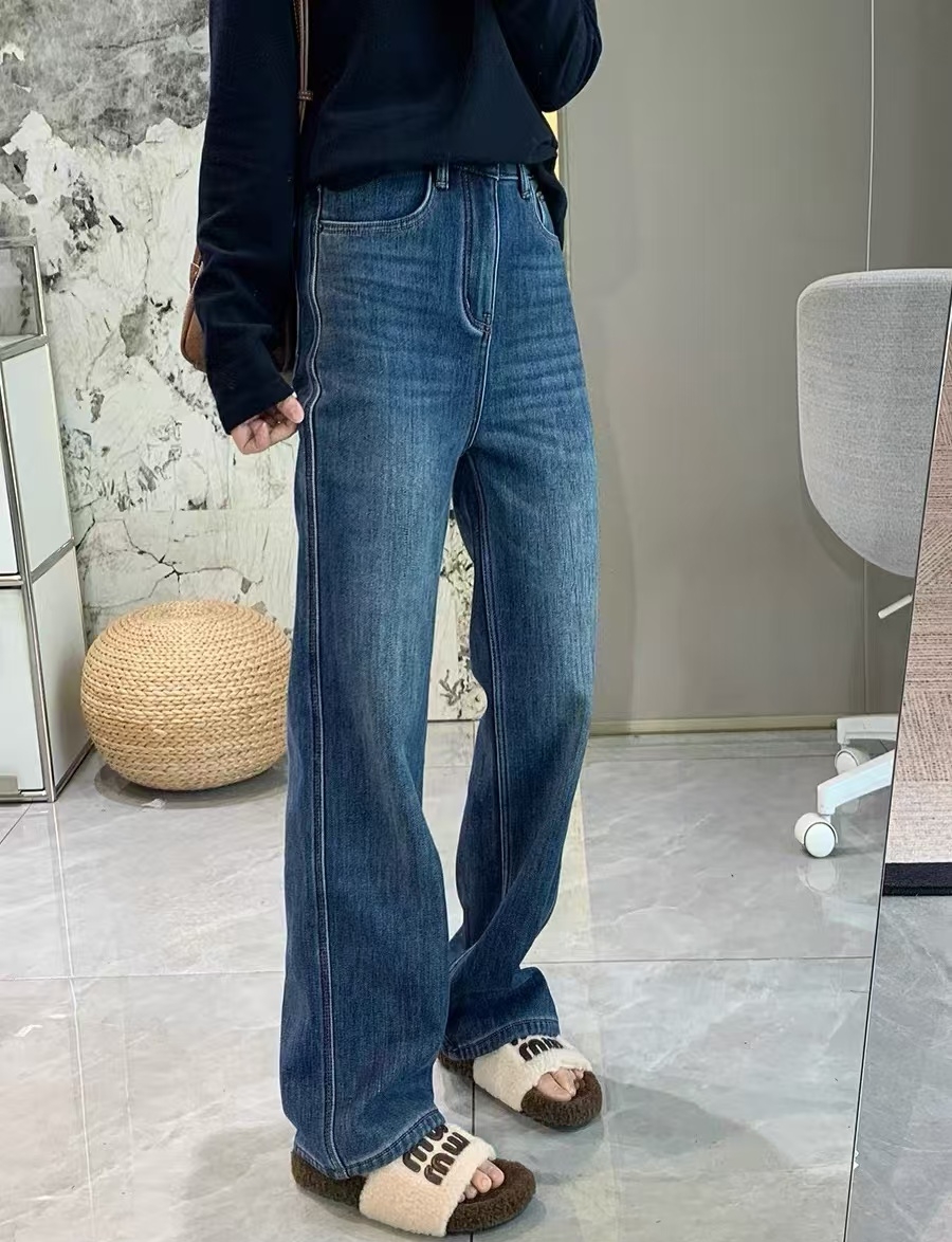 Z.X   弹力加绒牛仔直筒裤  6160（A4）