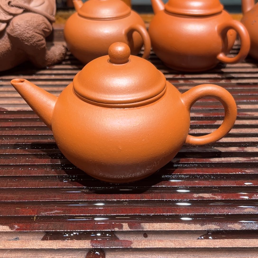 茶壶紫砂紫砂壶九十年代红泥水平150c c