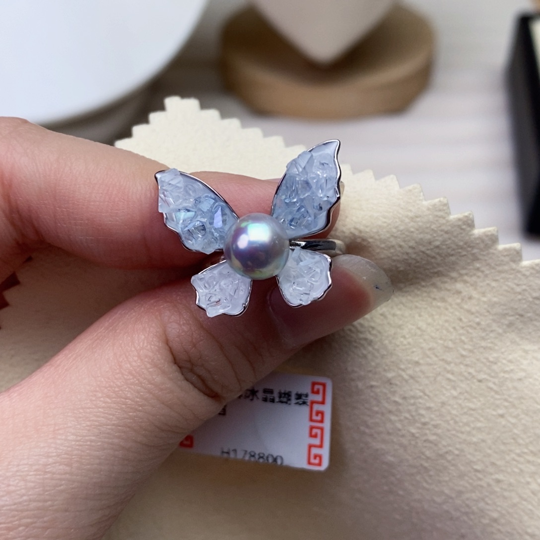 海水珍珠戒指银S925镶嵌
