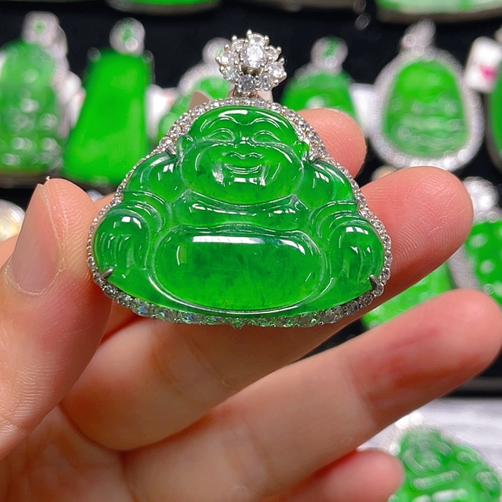 翡翠银S925镶嵌吊坠(不含链)