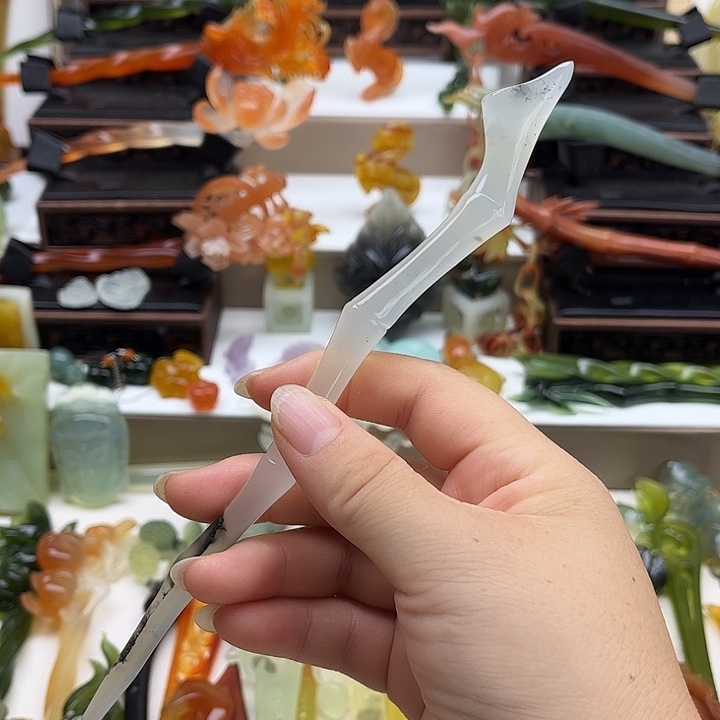 未镶嵌蛇纹石玉岫玉发簪