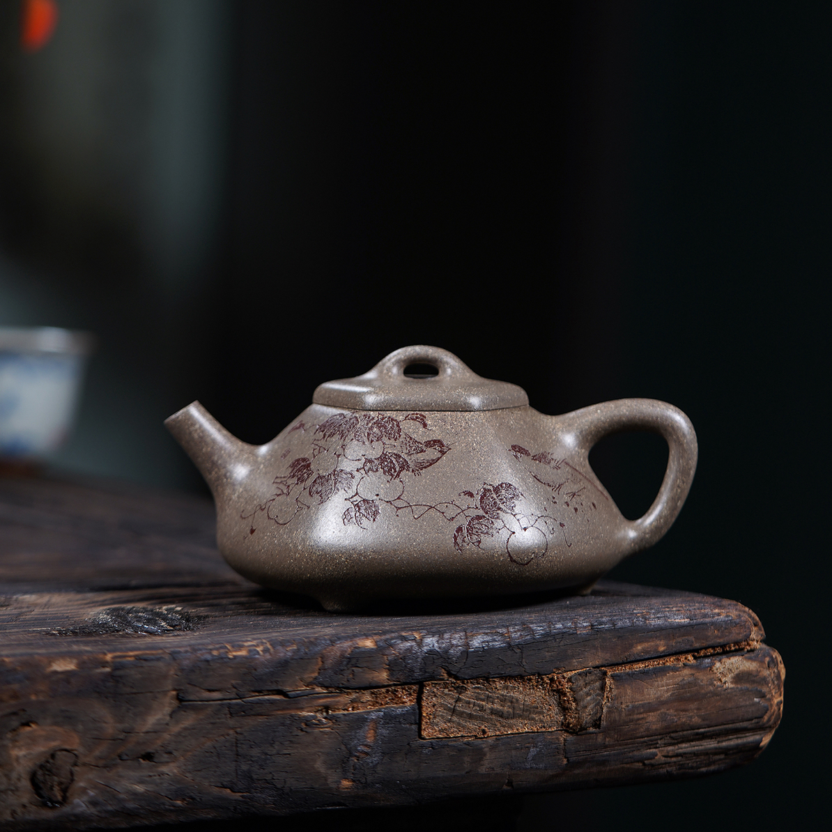 六方乐瓢紫砂壶蟹壳青实力派陶手郝发龙全手工制张勇刻