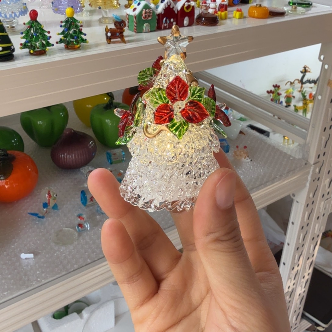 琉璃手工艺品带灯圣诞树