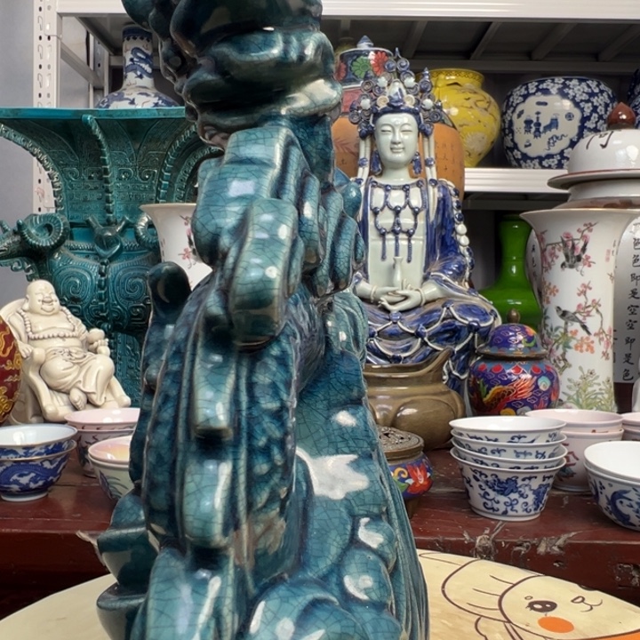 其他陶精美瓷器柴窑戏珠龙