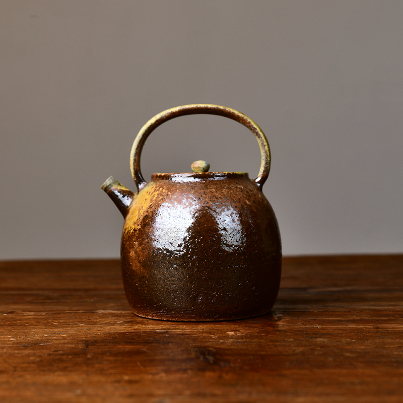全手工老段泥 柴烧提梁壶1号780ml  货号JP1218