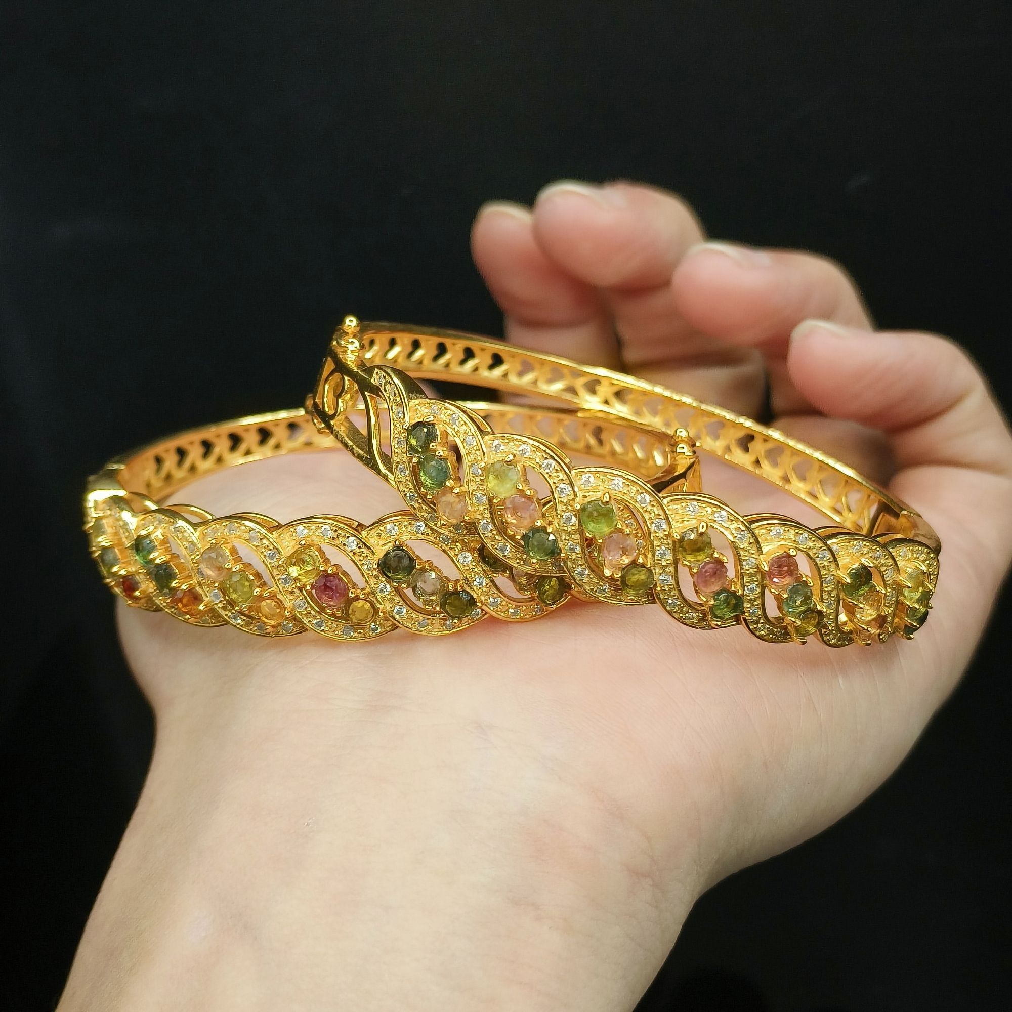 【龙龙严选】碧玺开口手镯GS【多样性发其一】