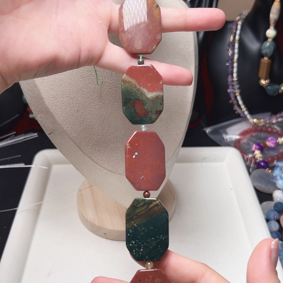 玛瑙/玉髓未镶嵌珠宝半成品t231 元宵方牌一条