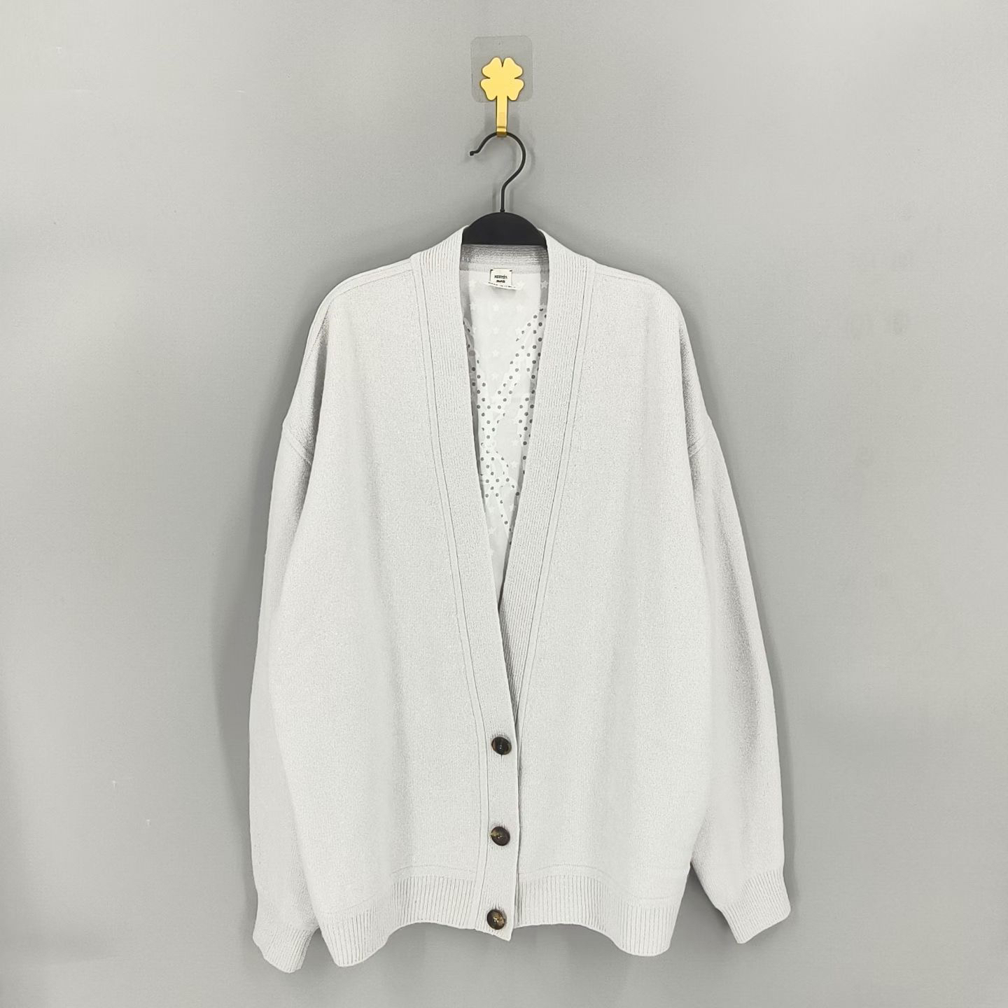 99新 Hermes/爱马仕 葡萄籽奢潮/背后图案真丝拼接开衫外套/40码