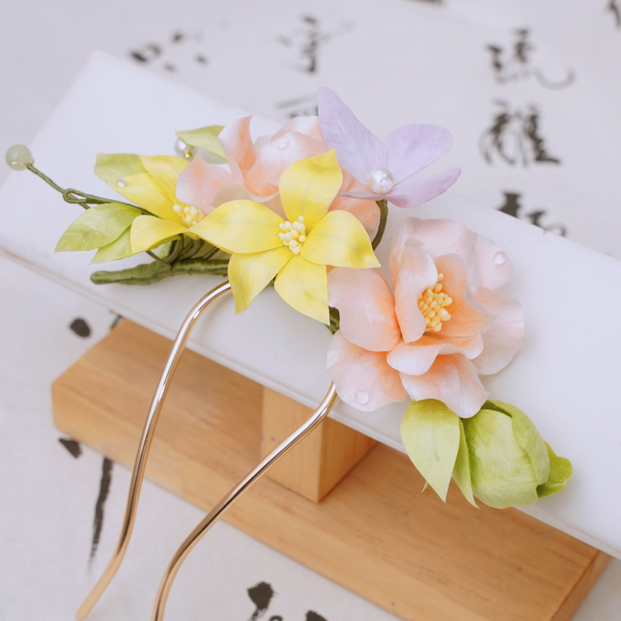 锦簪阁(枳书)绒花孤孤复刻款蚕丝绒花绒花非遗工艺古风