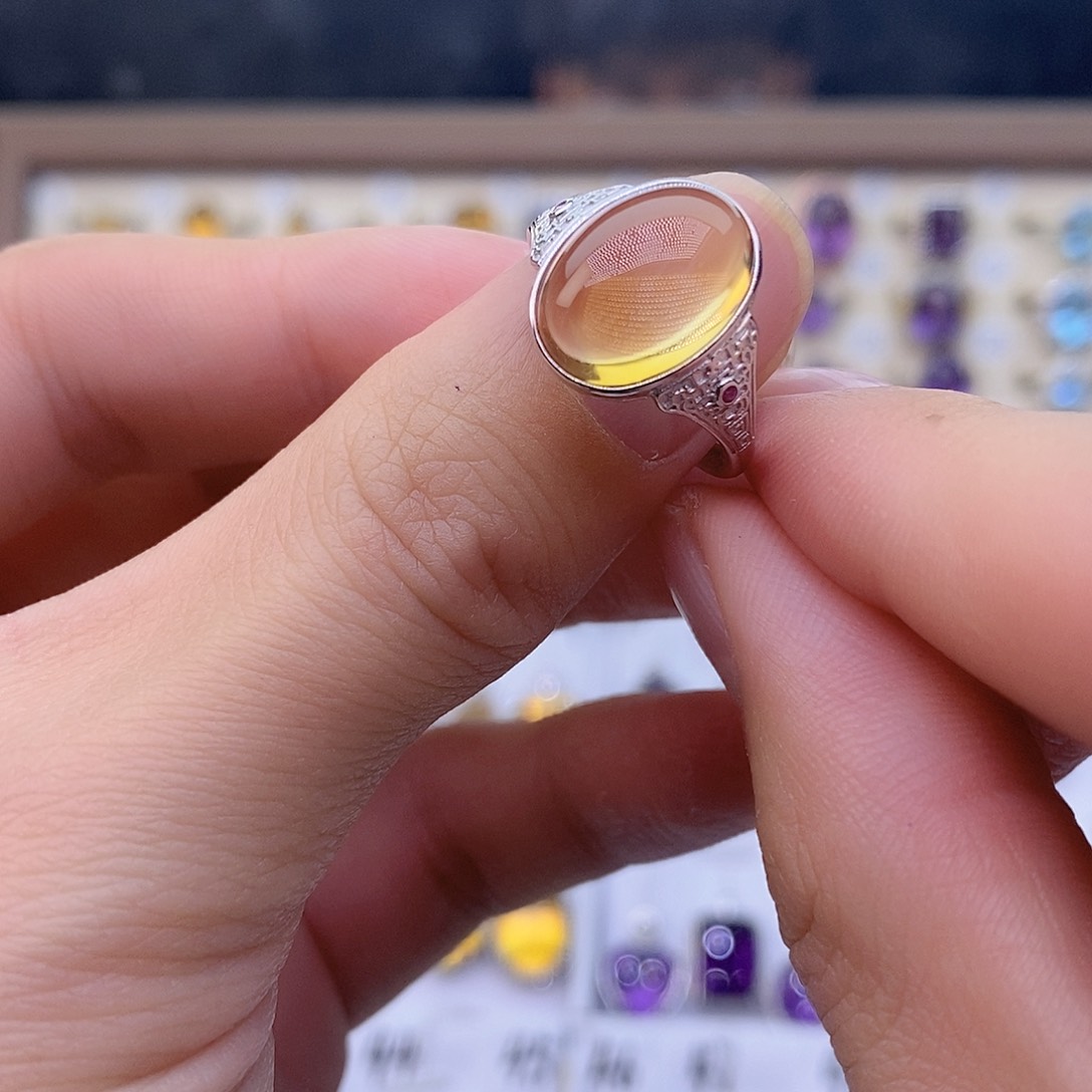 黄晶纯天然无优化黄水晶Q银S925镶嵌随****y