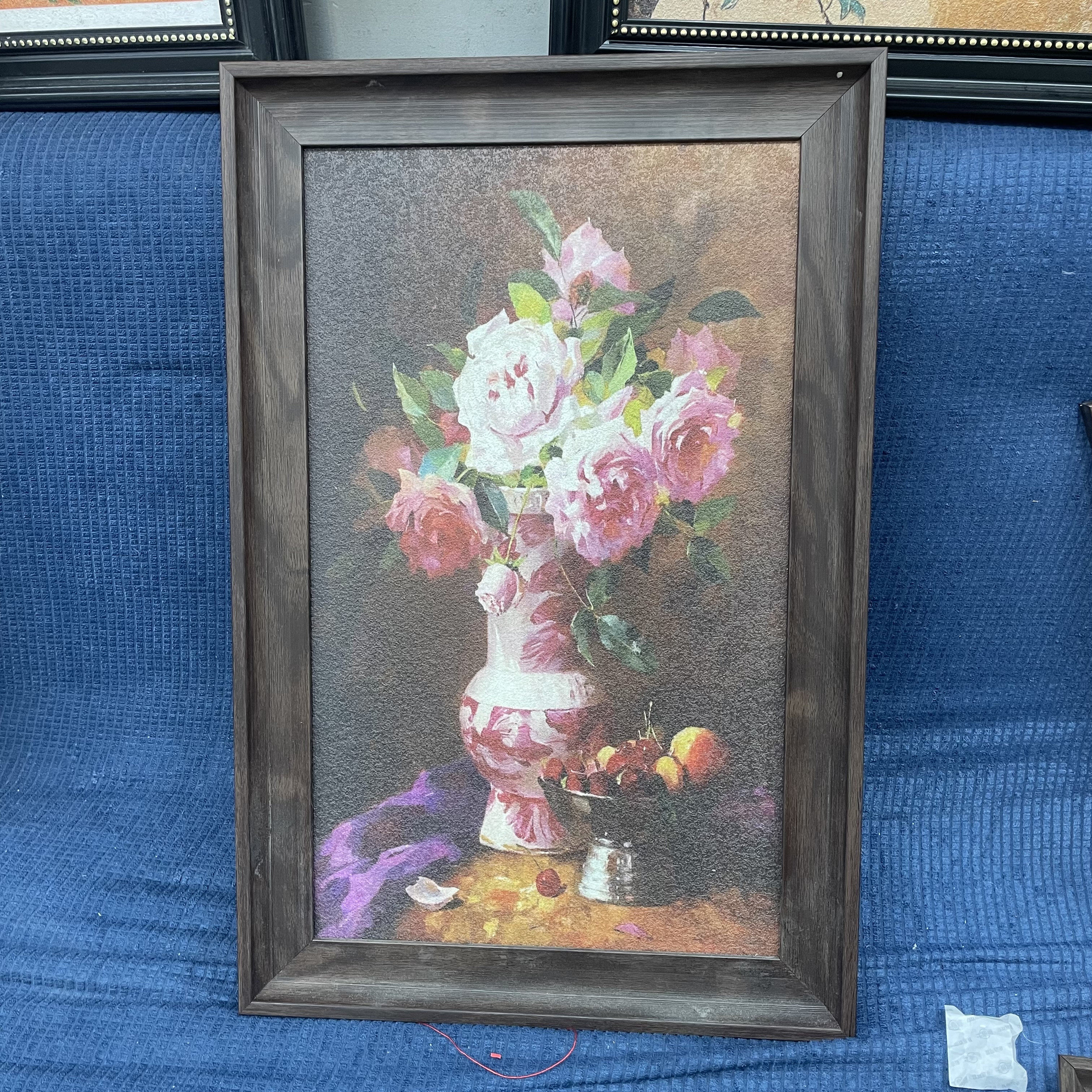 现代简约花卉装饰画客厅卧室挂画砂岩画花3858