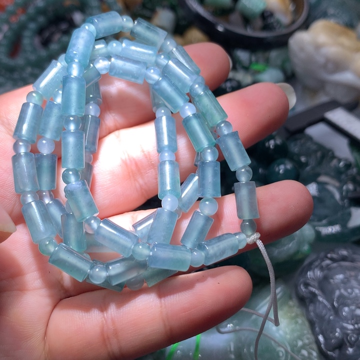 翡翠颈饰未镶嵌保真天然A货翡翠