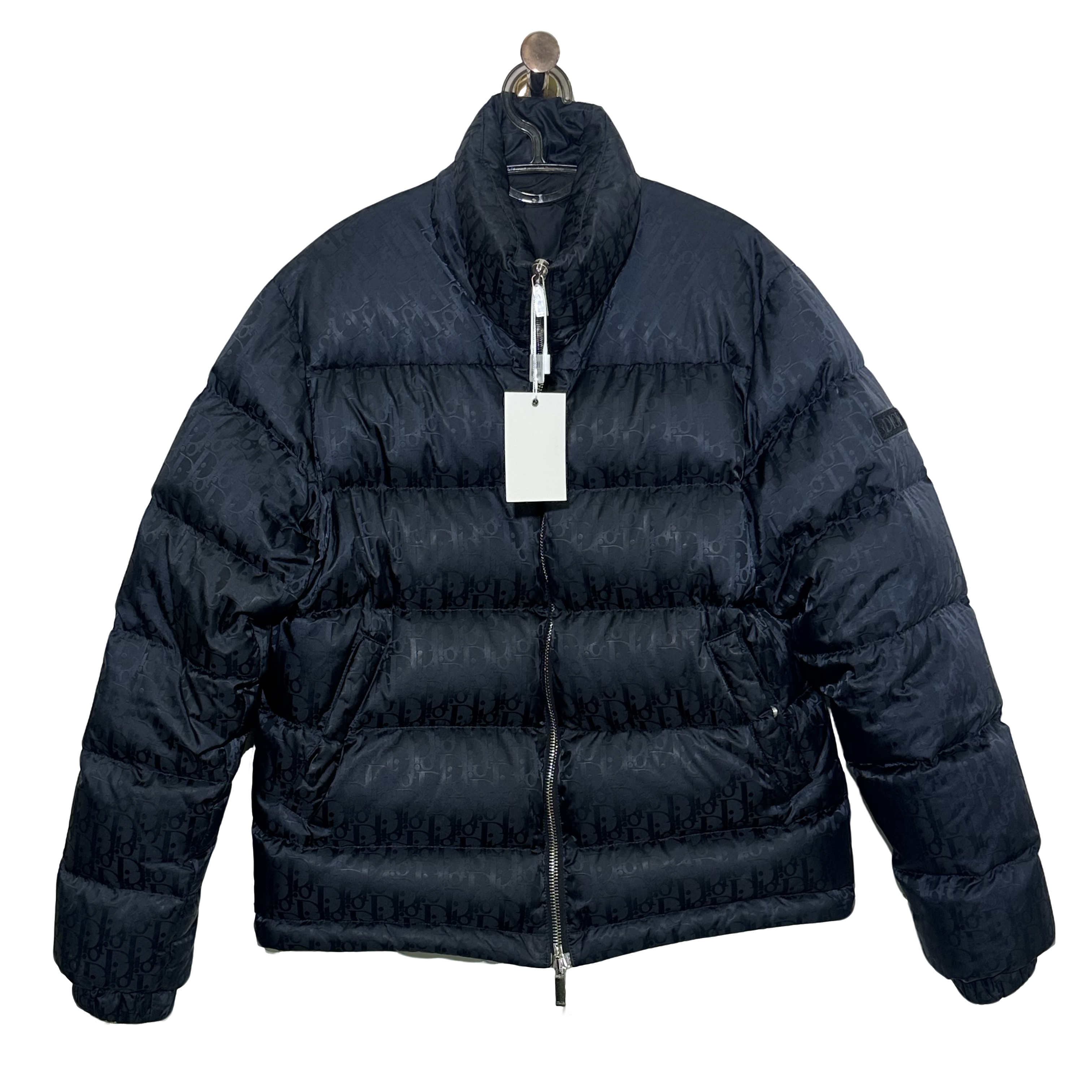 99新 DIOR/迪奥 46码 满印logo黑色羽绒外套 1025