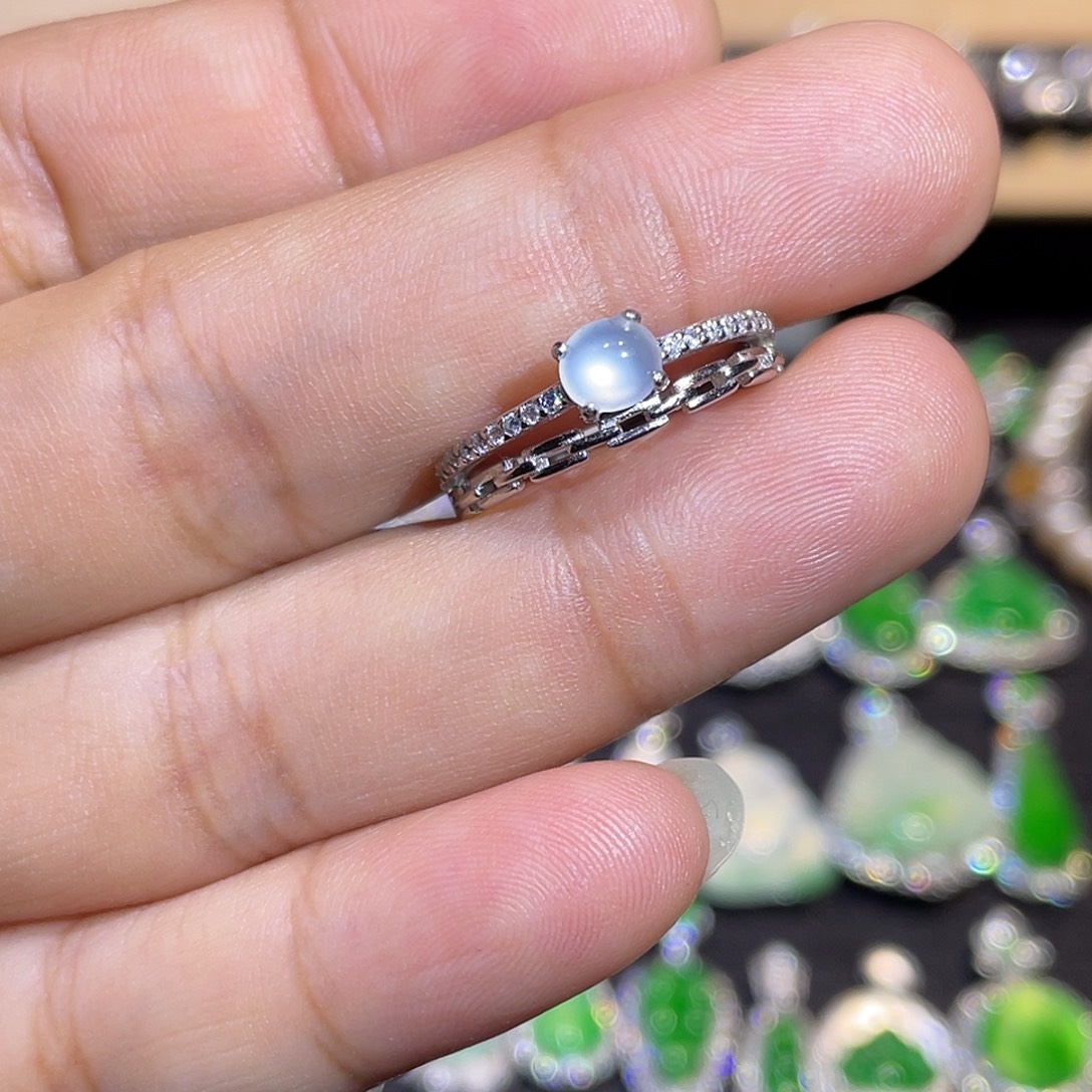 翡翠银S925镶嵌戒指