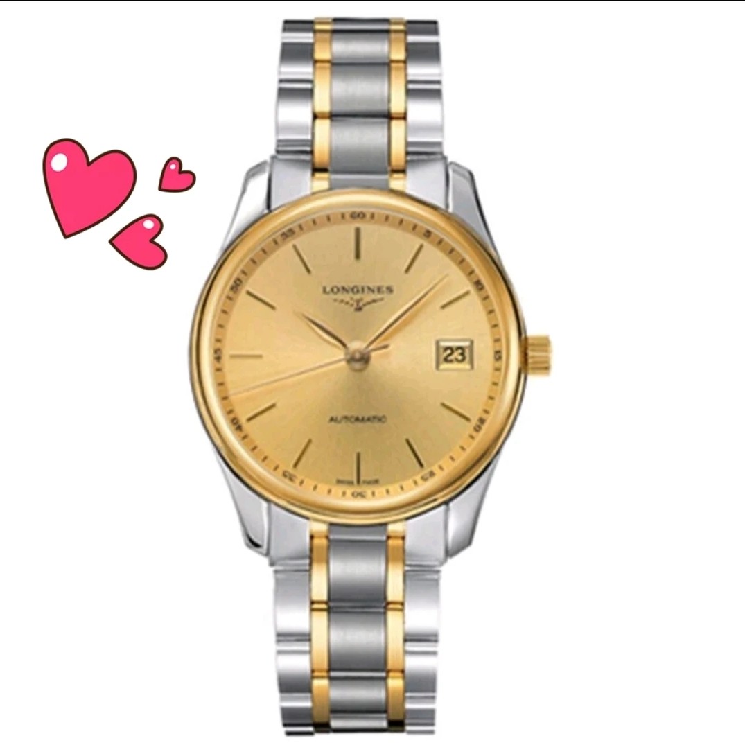 99新 Longines/浪琴 /名匠518金票条丁间18k金钢带款/表径36