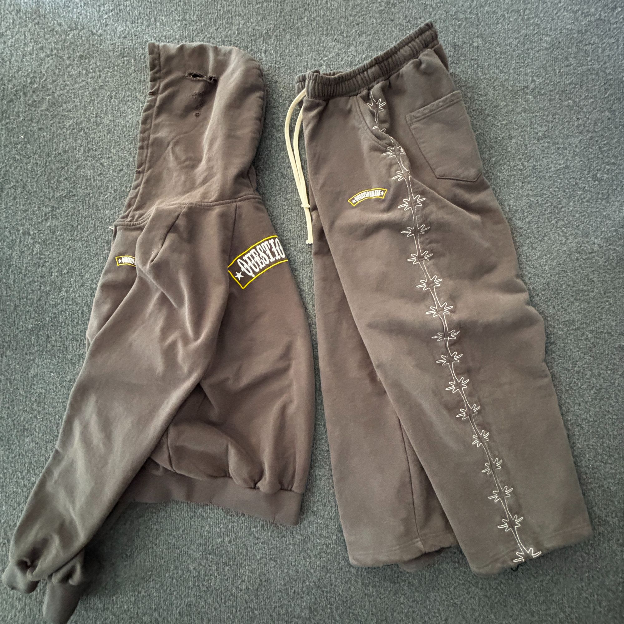 重磅休闲套装开衫卫衣刺绣卫裤男女同款