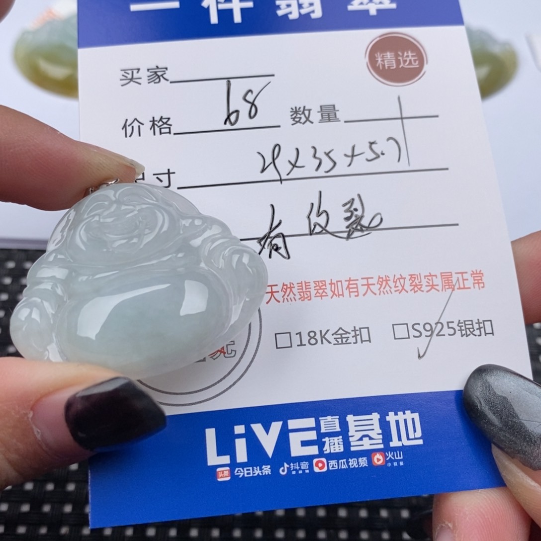 翡翠颈饰银S925镶嵌叶*挂件