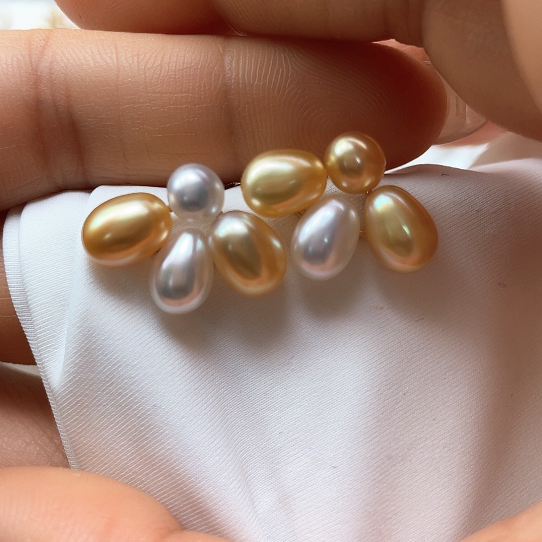 18K金镶嵌耳饰海水珍珠