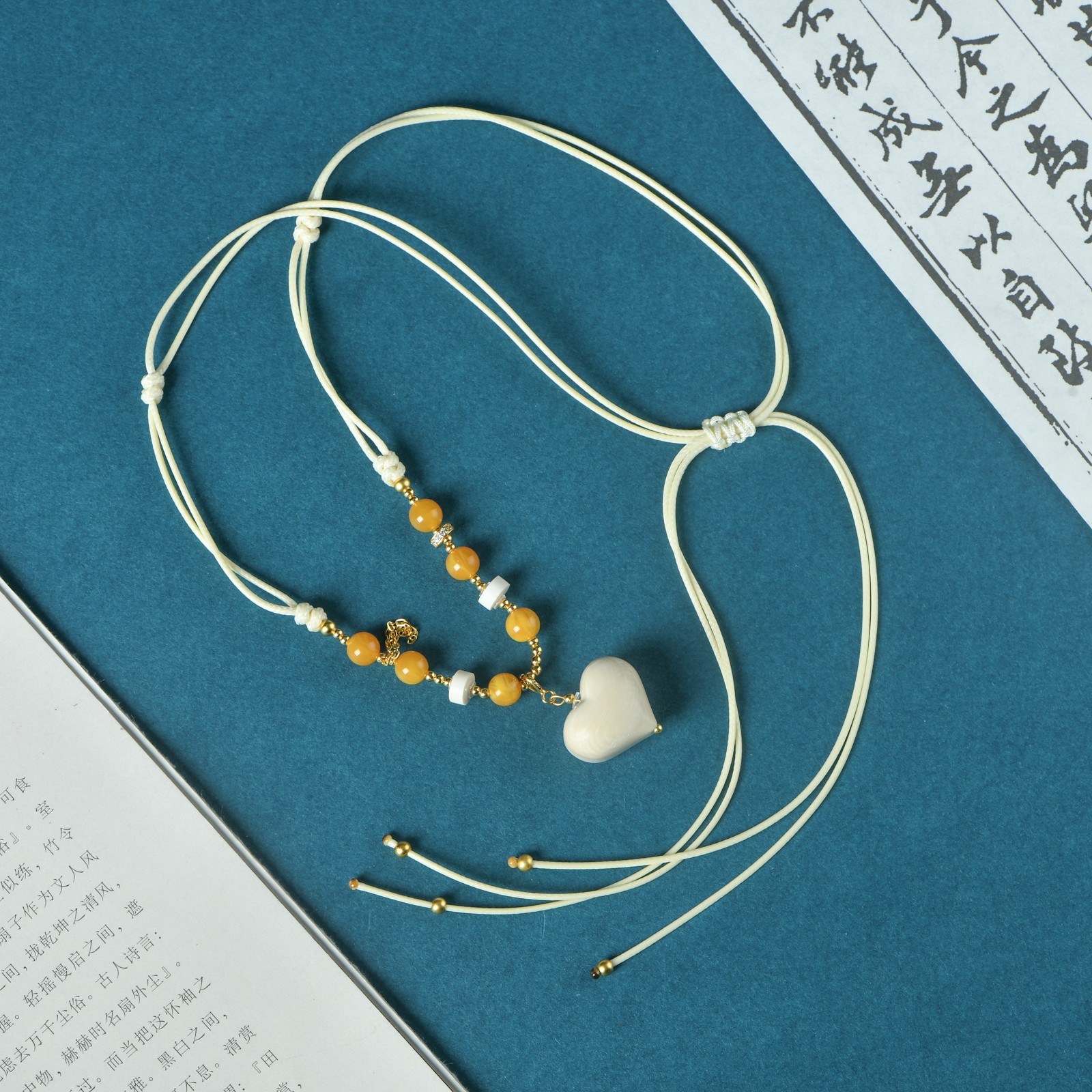 猛犸牙原皮料精雕初心吊坠手编脖挂