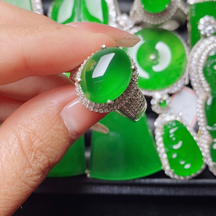 翡翠戒指未镶嵌天然翡翠正品