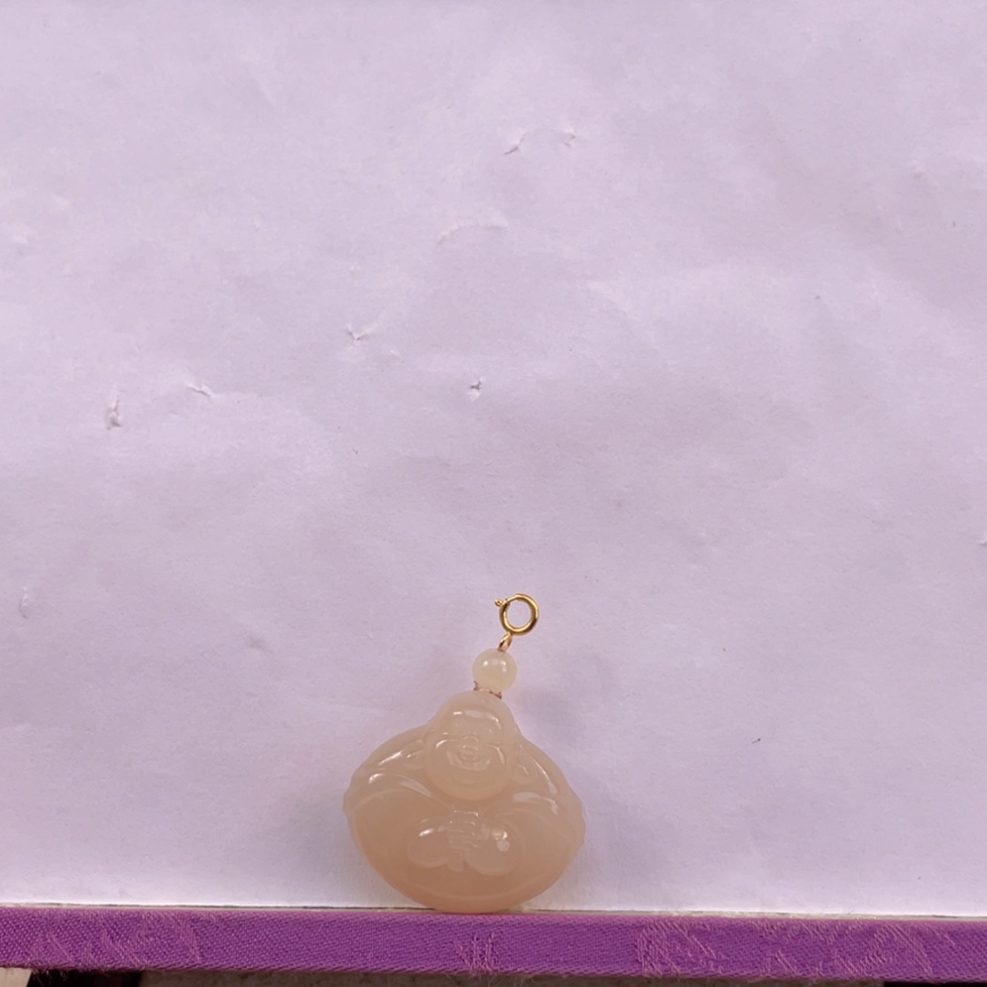 和田玉吊坠(不含链)18K金镶嵌张*