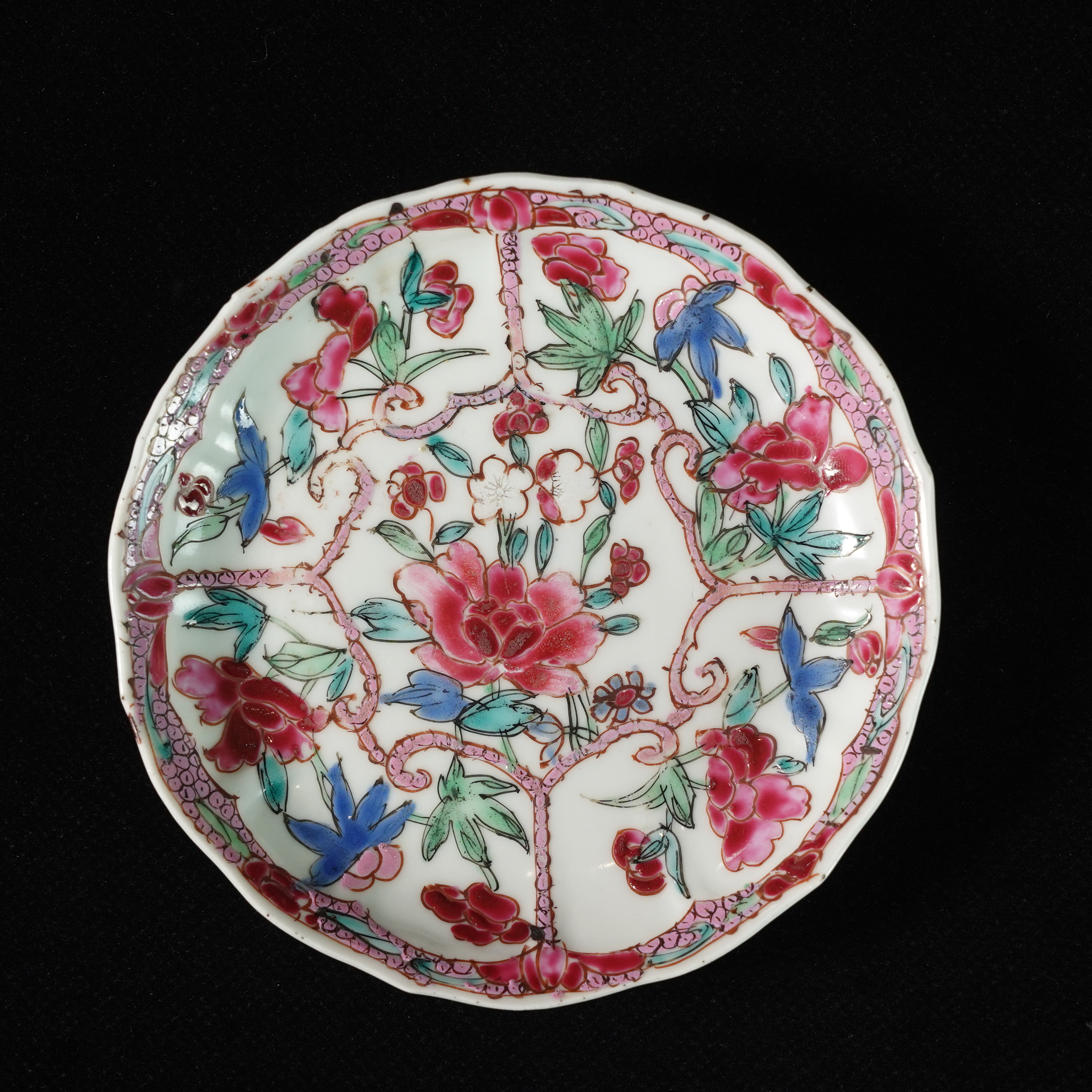 LABC250310086【十竹斋】清雍正粉彩花卉纹赏盘