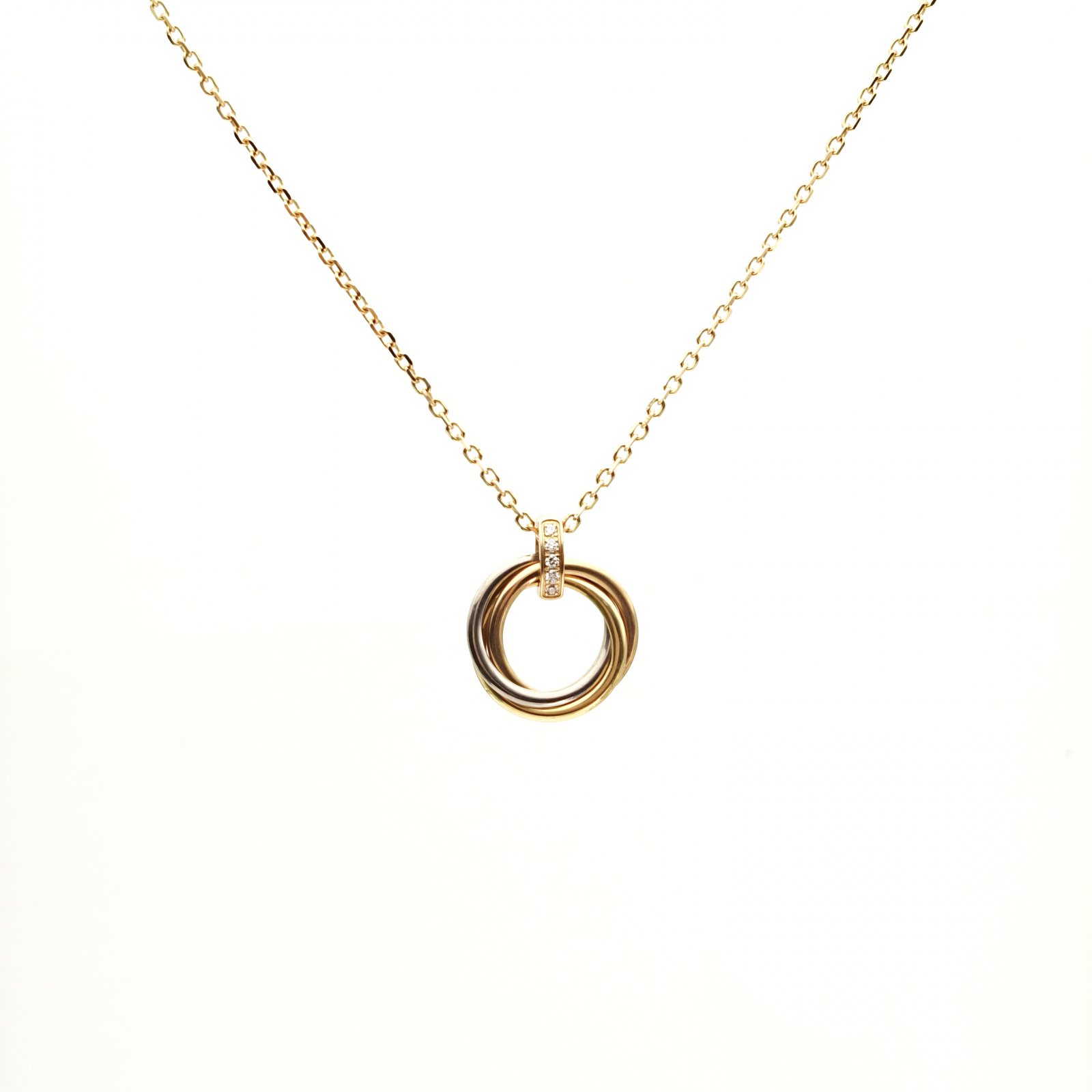 99新 Cartier/卡地亚 【念念】Trinity 三色金三环项链