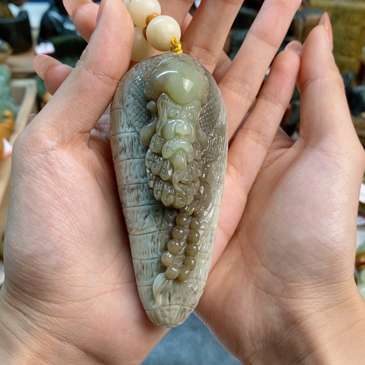 透闪石质玉手把件未镶嵌用****8