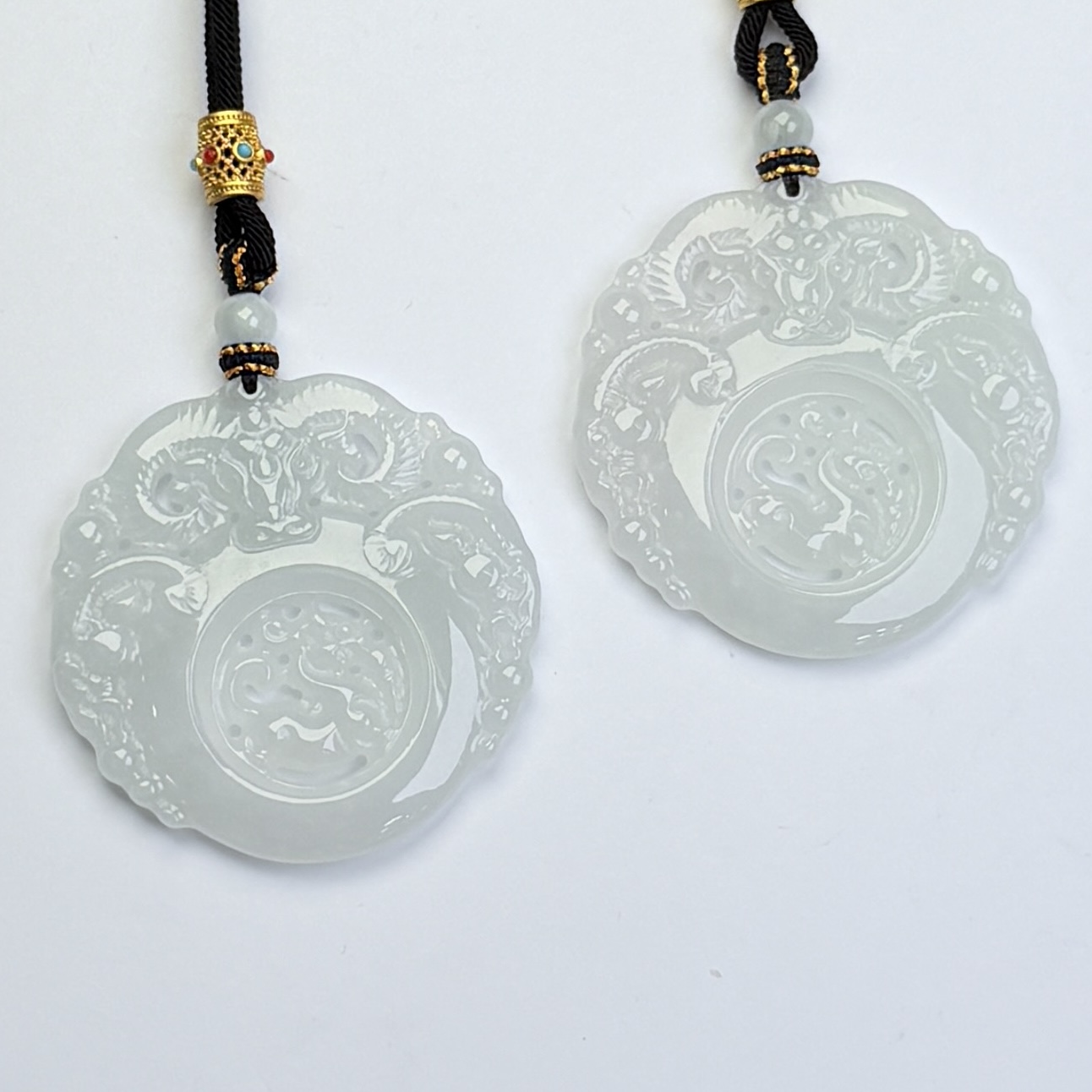 271754/天然缅甸翡翠A货时来运转三羊开泰  多样性一件发