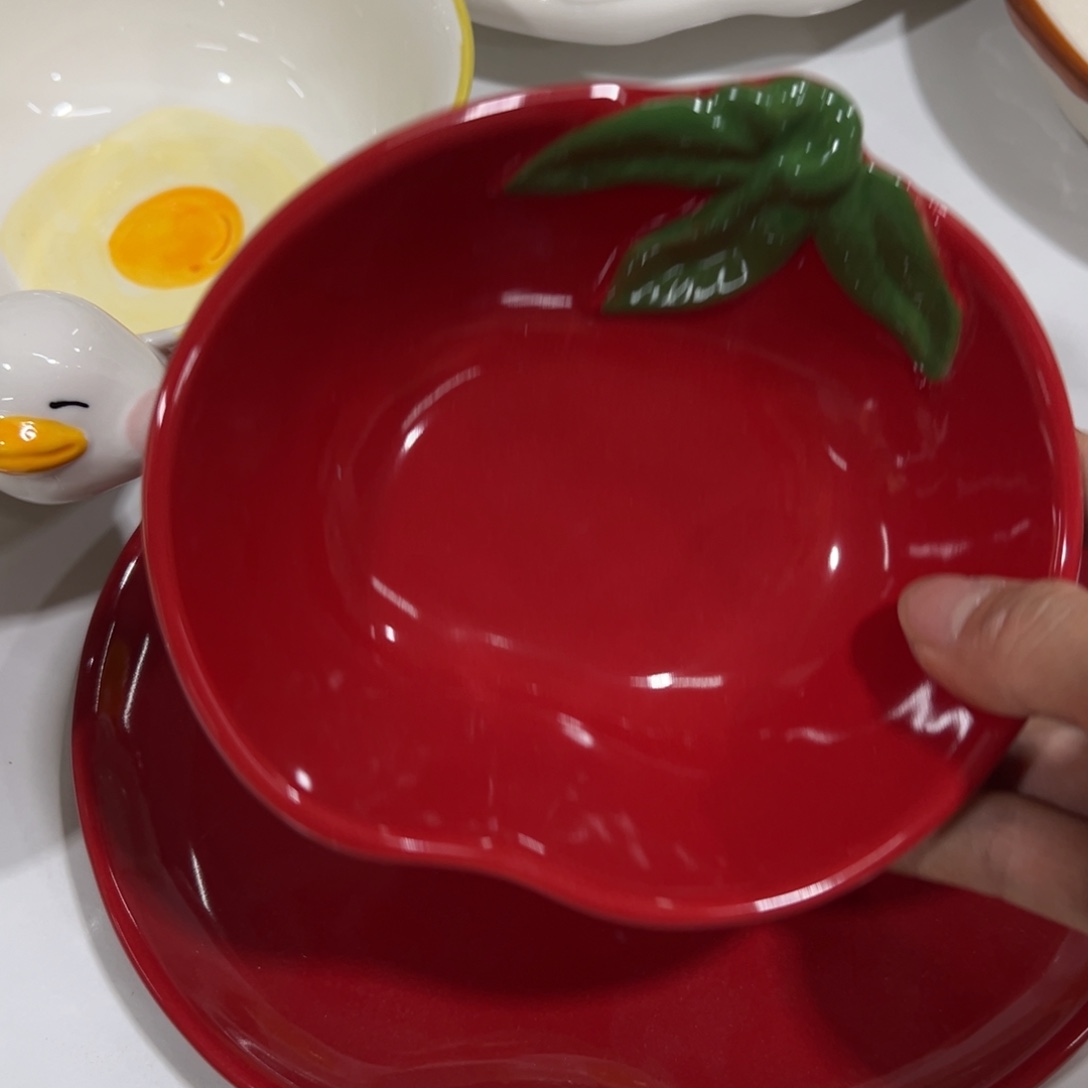 摆件陶高温陶瓷釉下彩微瑕……一套