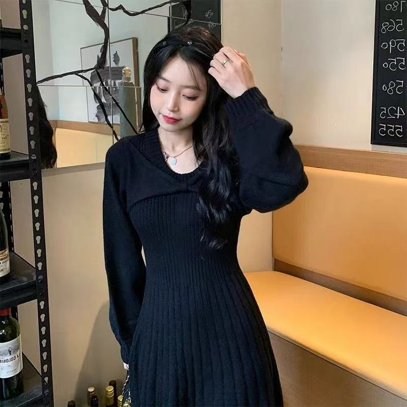 213秋装穿搭冬季裙子吊带冬装长袖连衣裙女秋冬穿搭高级感超好看