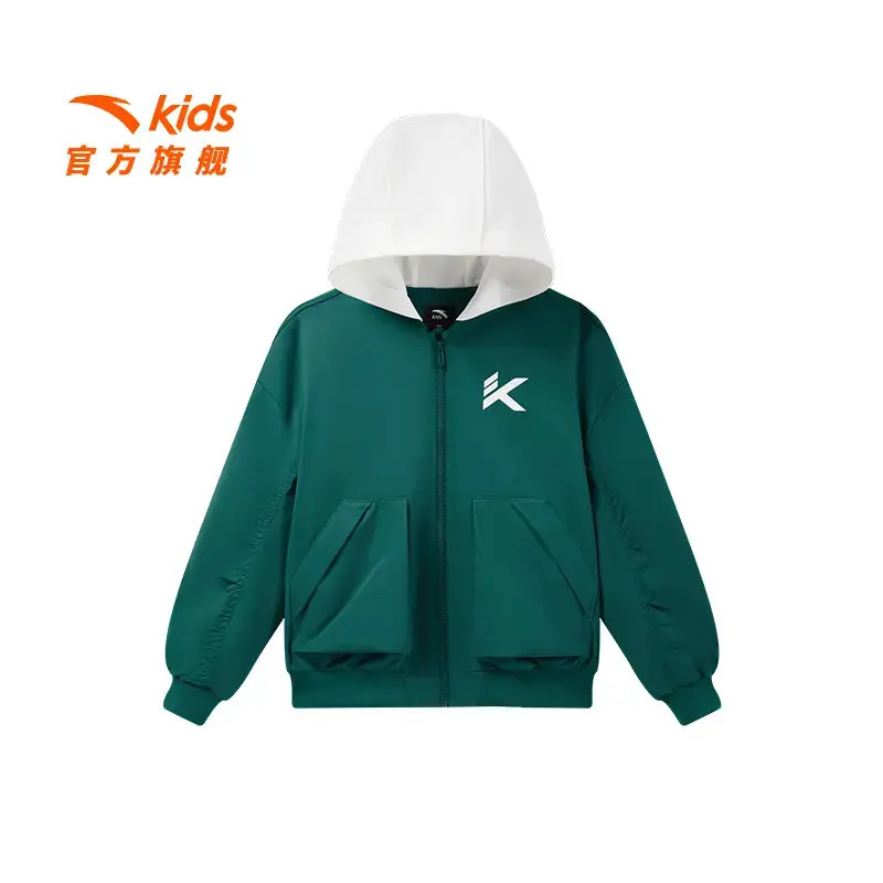 安踏儿童【连帽薄外套】男中大童2025新款舒适百搭青少年潮运动上衣