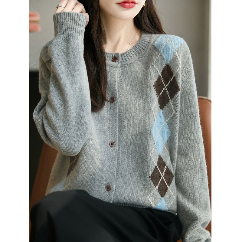  /DANDAN/ 菱格开衫~时髦减龄毛衣外套~203