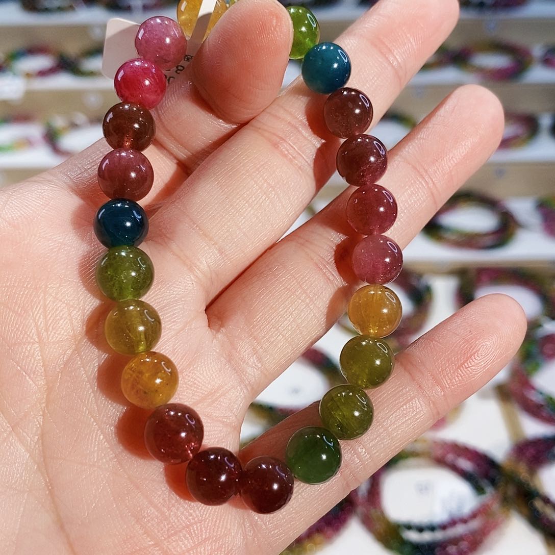 碧玺手链未镶嵌G2108素圈颜色微差