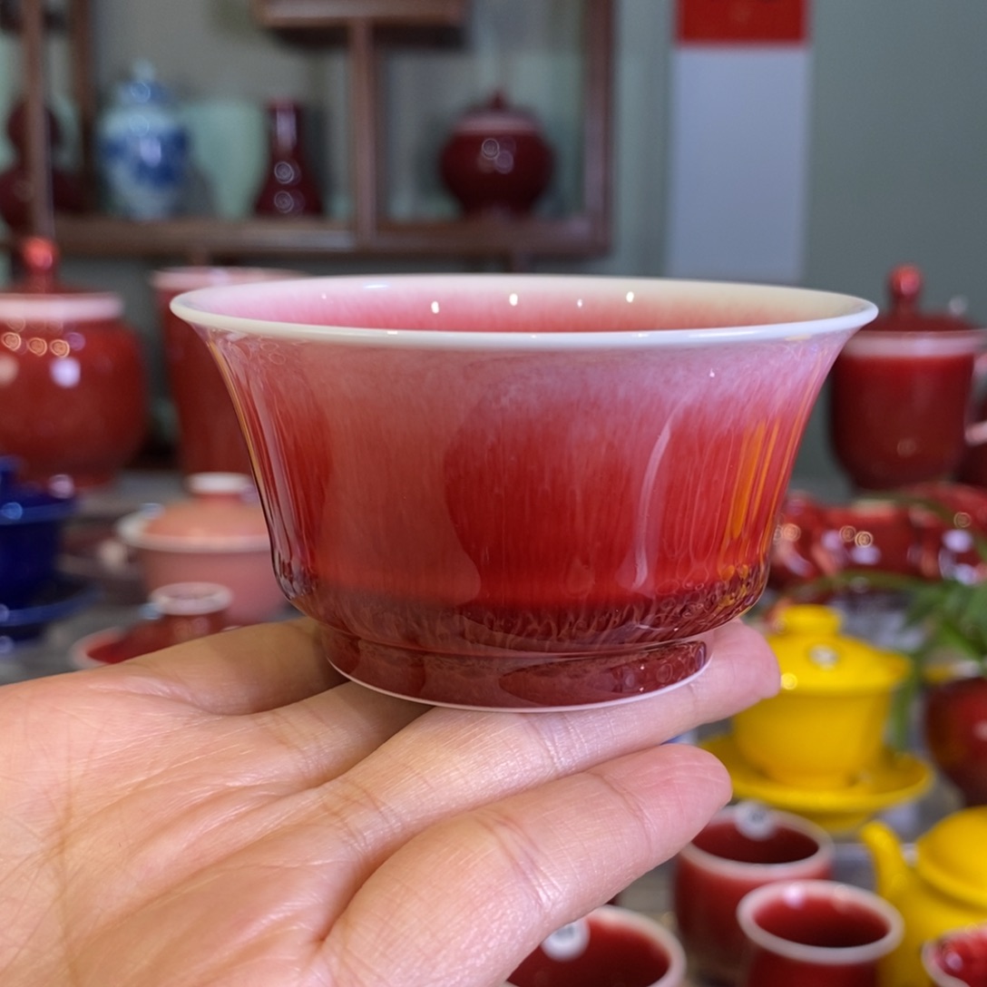 清欢雅玩原矿郎红柴窑小马蹄杯